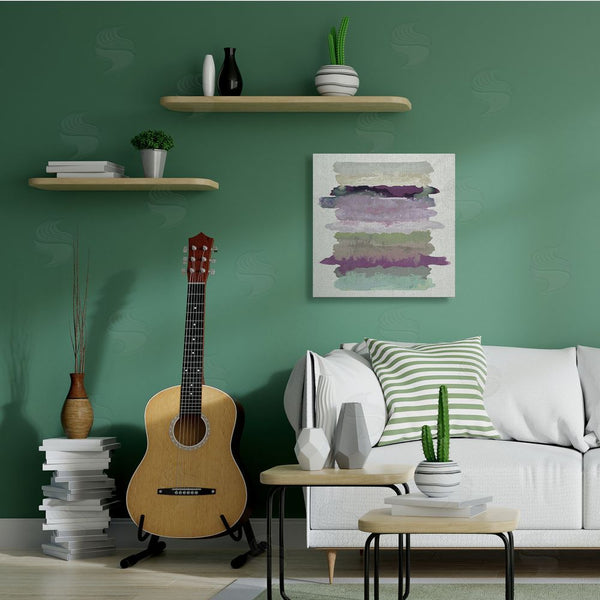 Stupell Industries Randy Hibberd | Abstract Layered Surreal Shapes Purple Green Tones Wall Art