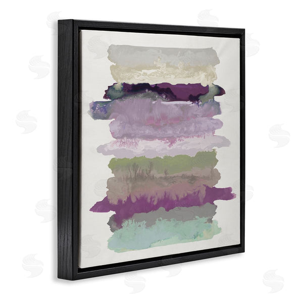 Stupell Industries Randy Hibberd | Abstract Layered Surreal Shapes Purple Green Tones Wall Art