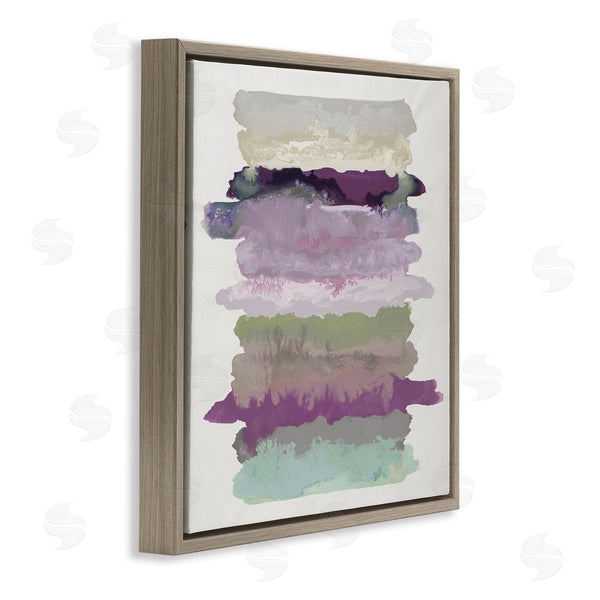 Stupell Industries Randy Hibberd | Abstract Layered Surreal Shapes Purple Green Tones Wall Art