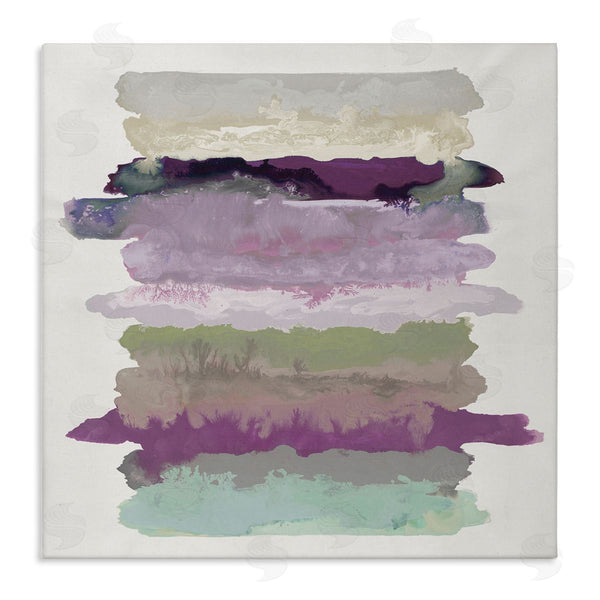 stupell industries Randy Hibberd | Abstract Layered Surreal Shapes Purple Green Tones Wall Art