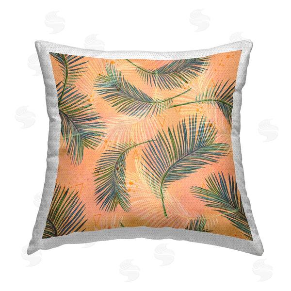 Stupell Industries Raquel Maciel | Bold Orange Palm Leaves Pattern Printed Throw Pillow