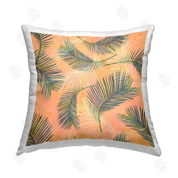 stupell industries Raquel Maciel | Bold Orange Palm Leaves Pattern Printed Throw Pillow