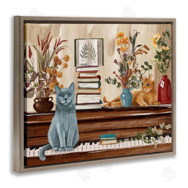 Stupell Industries Raquel Maciel | Cats & Books On Piano Wall Art