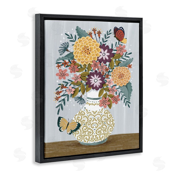 Stupell Industries Raquel Maciel | Dahlia Bouquet & Butterflies Wall Art