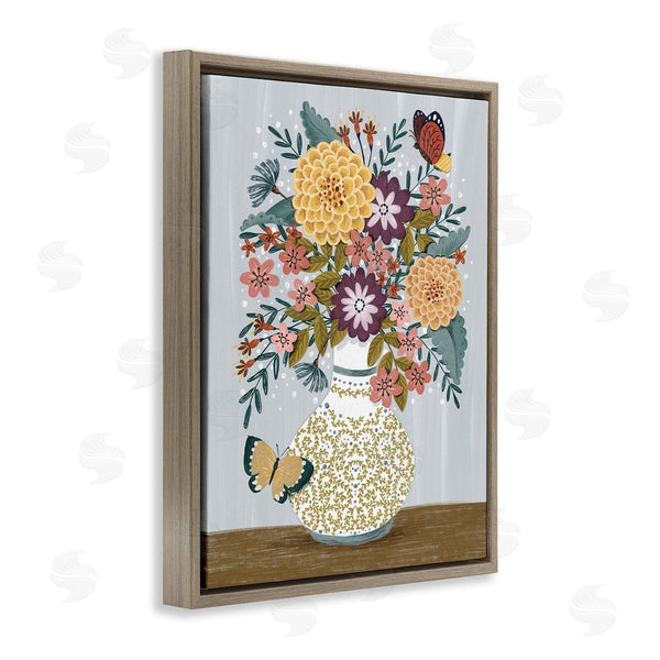 Stupell Industries Raquel Maciel | Dahlia Bouquet & Butterflies Wall Art