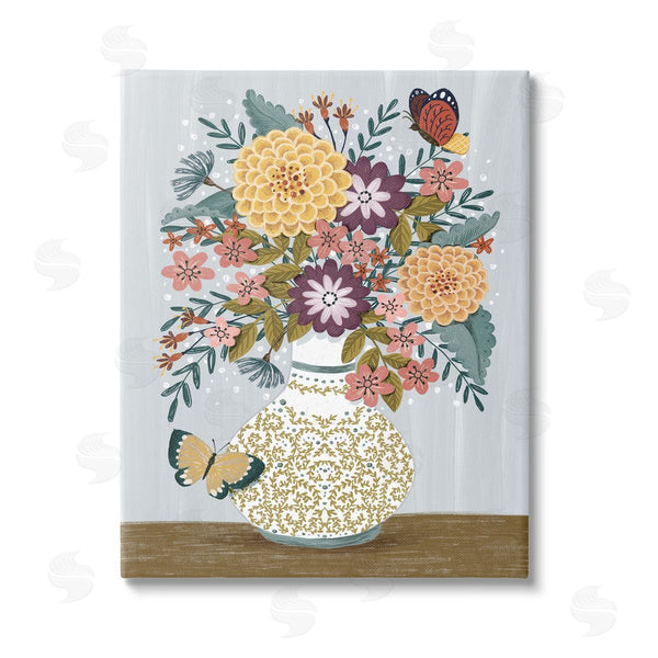 stupell industries Raquel Maciel | Dahlia Bouquet & Butterflies Wall Art