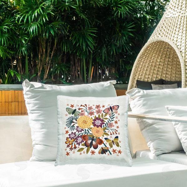 Stupell Industries Raquel Maciel | Floral Dahlia Collage Printed Throw Pillow