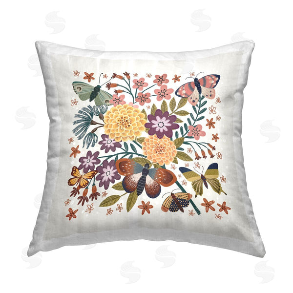 stupell industries Raquel Maciel | Floral Dahlia Collage Printed Throw Pillow