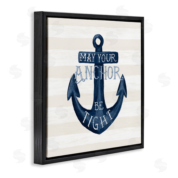 Stupell Industries Raquel Maciel | Striped Anchor Phrase Nautical Beach Illustration Wall Art