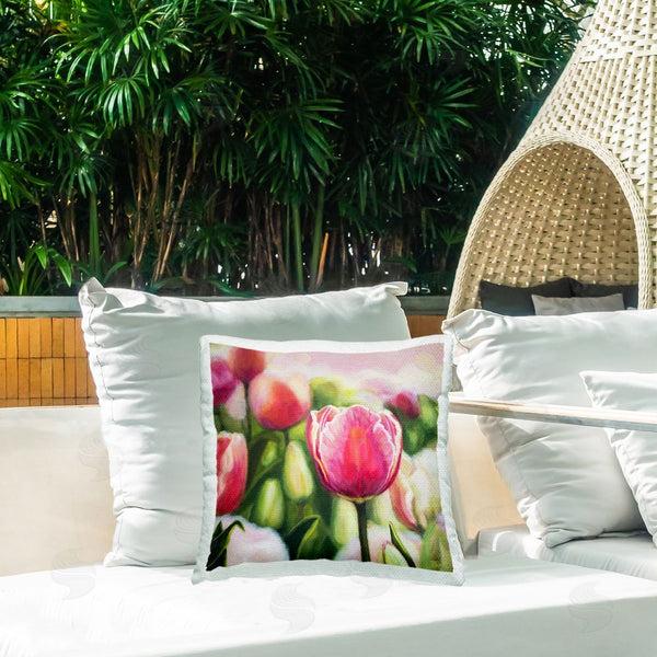 Stupell Industries Raquel Roth | Blooming Tulips Garden Printed Throw Pillow