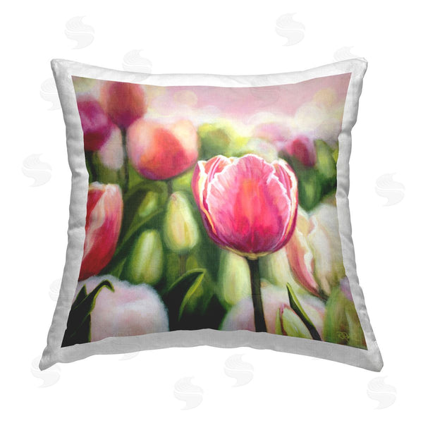 stupell industries Raquel Roth | Blooming Tulips Garden Printed Throw Pillow