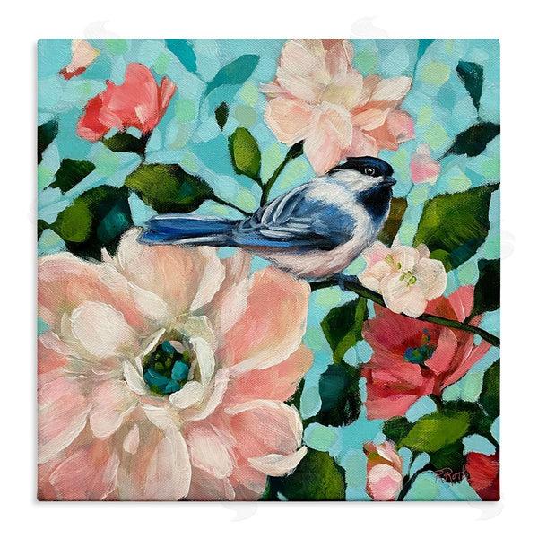 stupell industries Raquel Roth | Blue Bird & Bold Flowers Wall Art