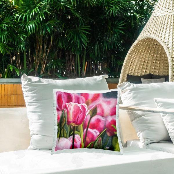 Stupell Industries Raquel Roth | Pink Tulips Garden Printed Throw Pillow