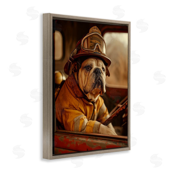 Stupell Industries Ray Heere | Rustic Bulldog Fireman