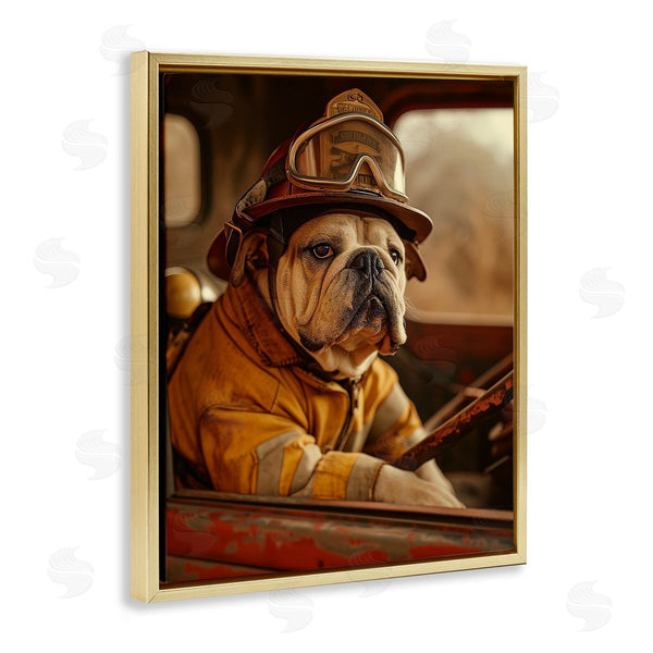 Stupell Industries Ray Heere | Rustic Bulldog Fireman