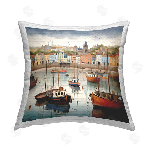 Stupell Industries Ray Powers | Beach Town Pier Printed Throw Pillow