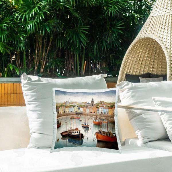 Stupell Industries Ray Powers | Beach Town Pier Printed Throw Pillow