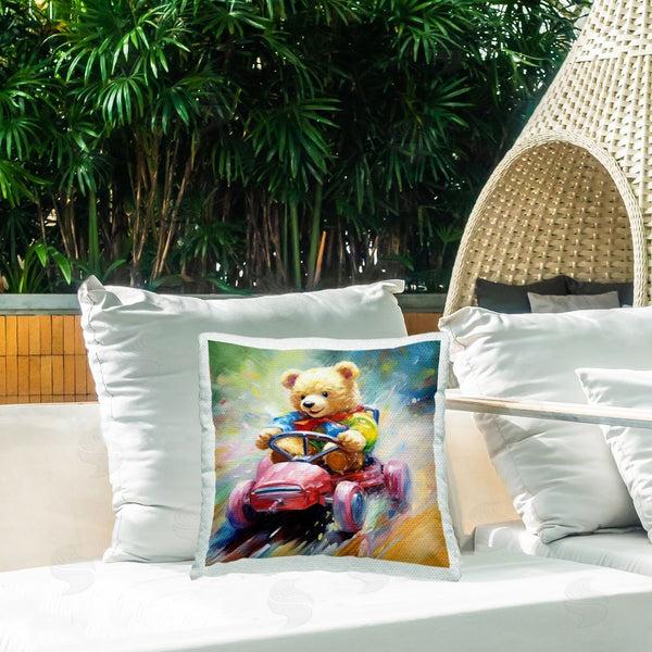 Stupell Industries Ray Powers | Bear Driving Go Kart Printed Throw Pillow