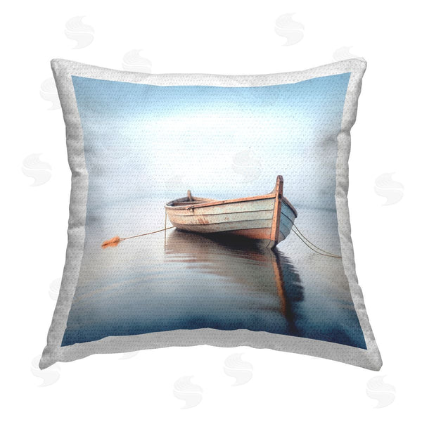 Stupell Industries Ray Powers | Calm Boat Reflection Printed Throw Pillow