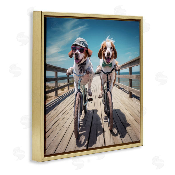 Stupell Industries Ray Powers | Coastal Bicycle Dogs Wall Art