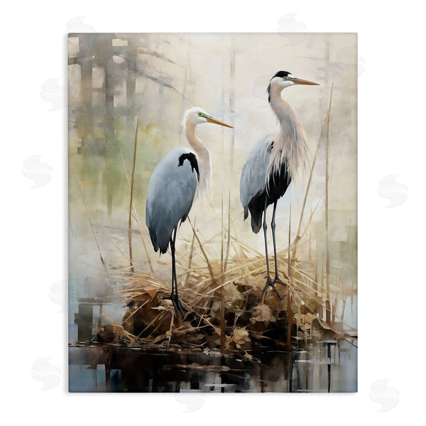stupell industries Ray Powers | Cranes in Pond Nature