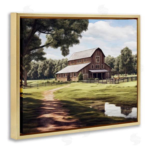 Stupell Industries Ray Powers | Farmhouse Barn & Stream