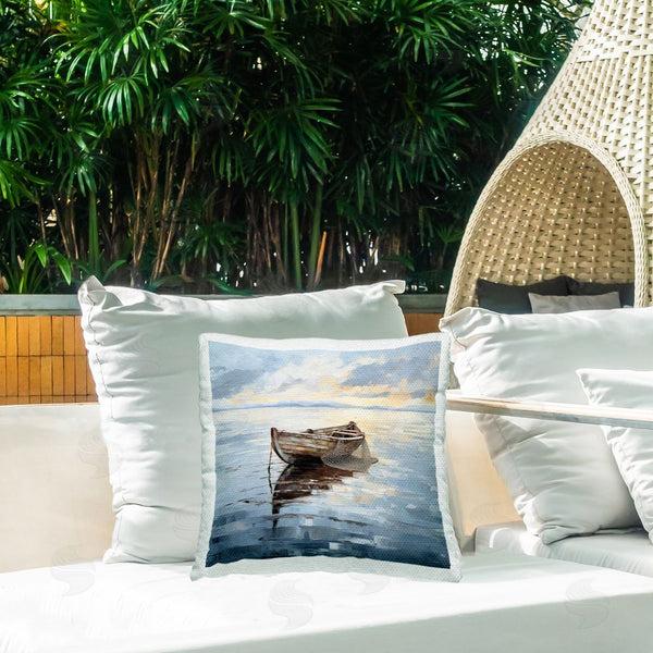 Stupell Industries Ray Powers | Fishing Boat Landscape Printed Throw Pillow