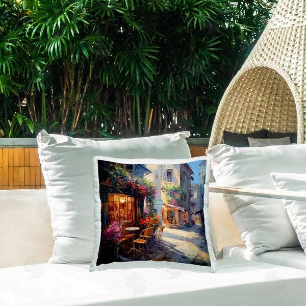 Stupell Industries Ray Powers | Floral Town Bistro Printed Throw Pillow