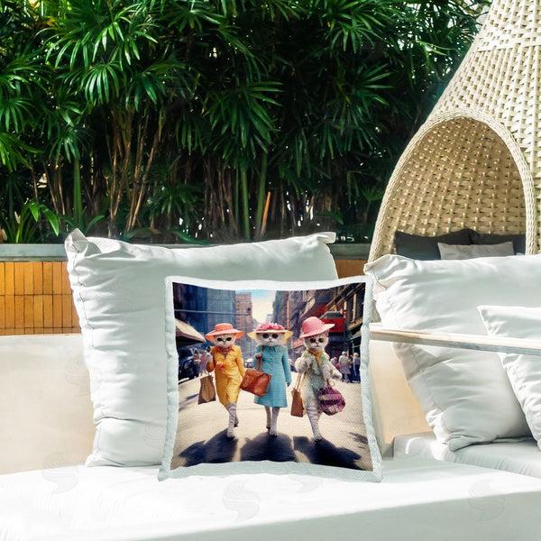 Stupell Industries Ray Powers | Glam Cats In City Printed Throw Pillow