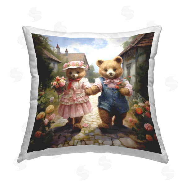 stupell industries Ray Powers | Loving Bears Strolling Printed Throw Pillow