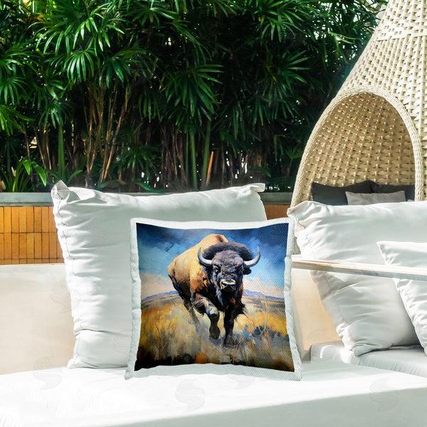 Stupell Industries Ray Powers | Modern Bison Landscape Printed Throw Pillow