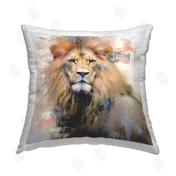 Stupell Industries Ray Powers | Modern Lion Portrait Printed Throw Pillow