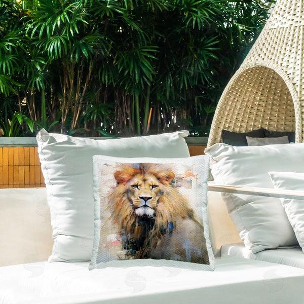Stupell Industries Ray Powers | Modern Lion Portrait Printed Throw Pillow
