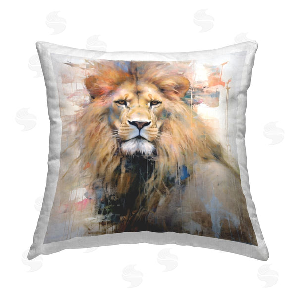 stupell industries Ray Powers | Modern Lion Portrait Printed Throw Pillow