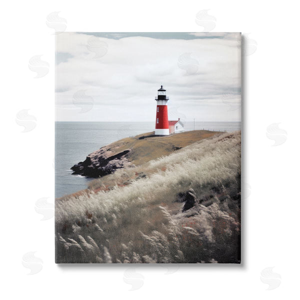 stupell industries Ray Powers | Red Lighthouse Landscape Wall Art