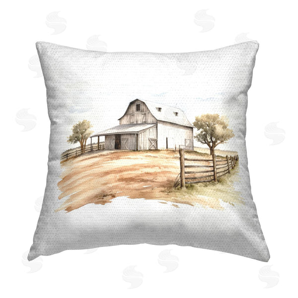 Stupell Industries Ray Powers | Rural Barn Landscape Printed Throw Pillow