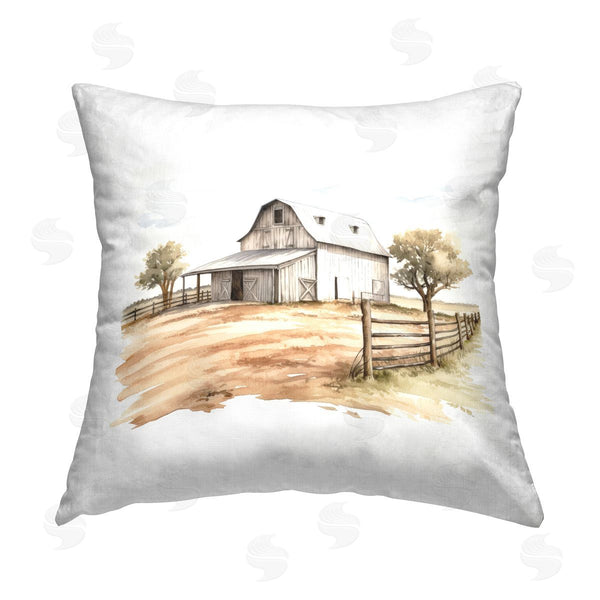 stupell industries Ray Powers | Rural Barn Landscape Printed Throw Pillow