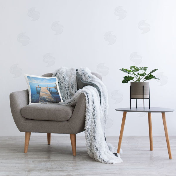 Stupell Industries Ray Powers | Seaside Dock Sky Printed Throw Pillow