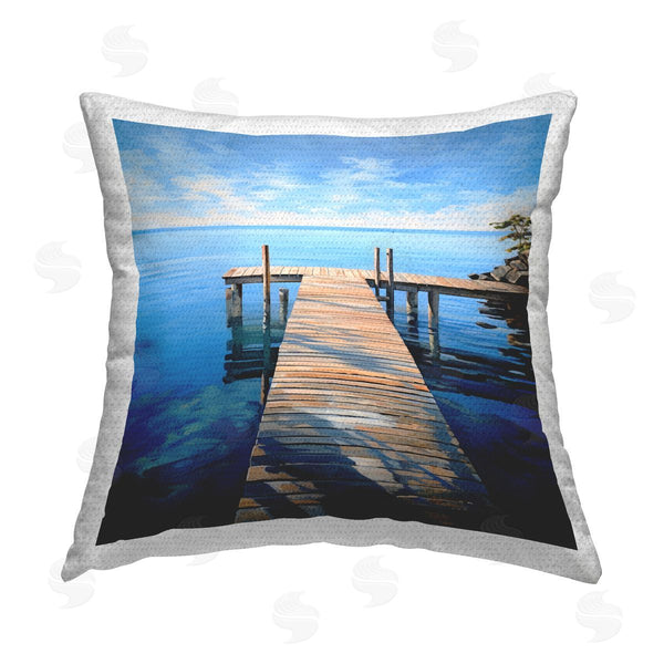 Stupell Industries Ray Powers | Seaside Dock Sky Printed Throw Pillow