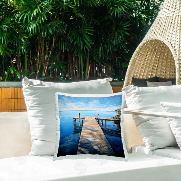 Stupell Industries Ray Powers | Seaside Dock Sky Printed Throw Pillow