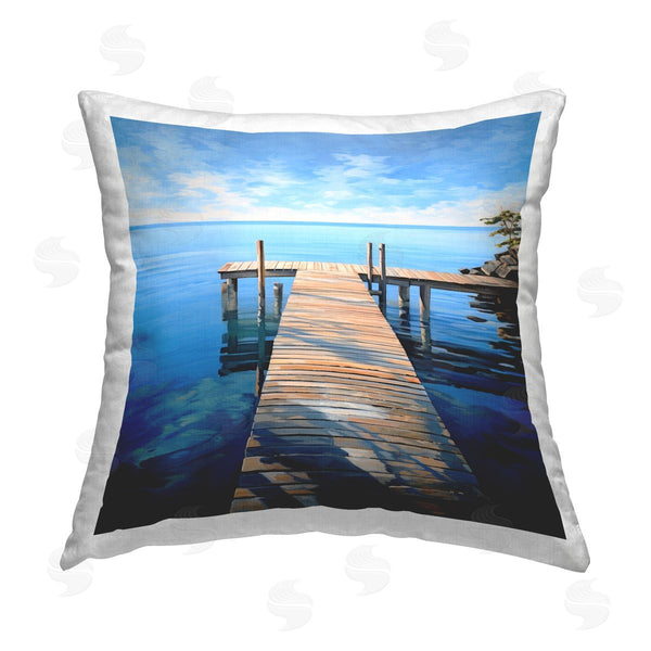 stupell industries Ray Powers | Seaside Dock Sky Printed Throw Pillow
