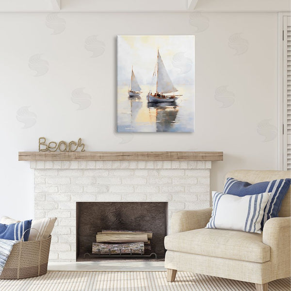 Stupell Industries Ray Powers | Soft Sailboats Landscape Wall Art