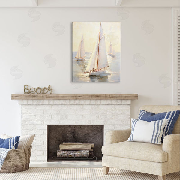 Stupell Industries Ray Powers | Sunlit Sailboats Painting Wall Art