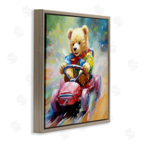 Stupell Industries Ray Powers | Teddy Bear On Go Kart Wall Art