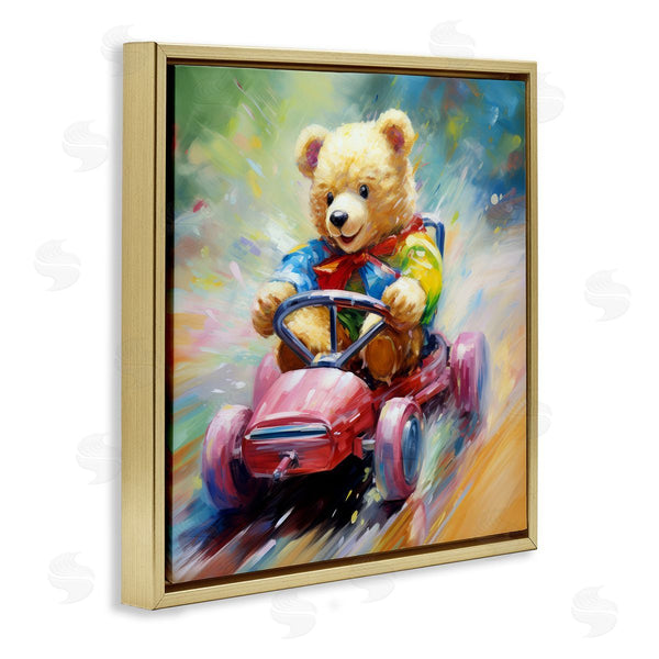 Stupell Industries Ray Powers | Teddy Bear On Go Kart Wall Art