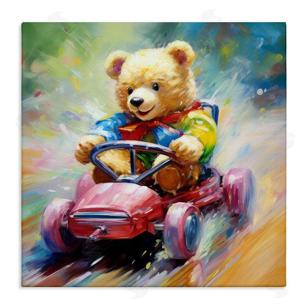 stupell industries Ray Powers | Teddy Bear on Go Kart Wall Art