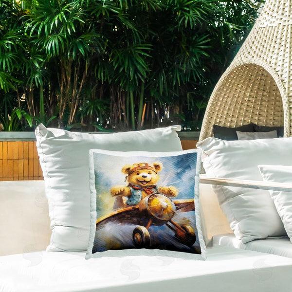 Stupell Industries Ray Powers | Teddy Bear Pilot Printed Throw Pillow