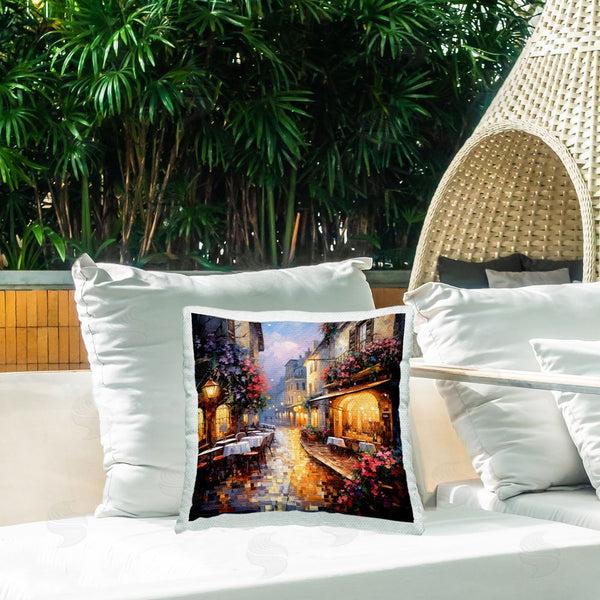 Stupell Industries Ray Powers | Town Bistro Scenery Printed Throw Pillow