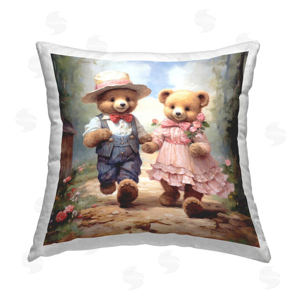 stupell industries Ray Powers | Traditional Bear Friends Printed Throw Pillow