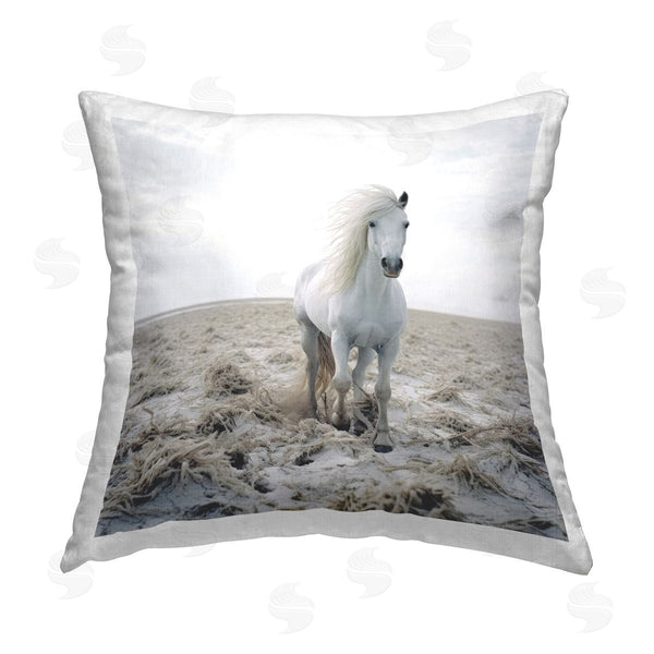 stupell industries Ray Powers | Windswept Beach Horse Printed Throw Pillow